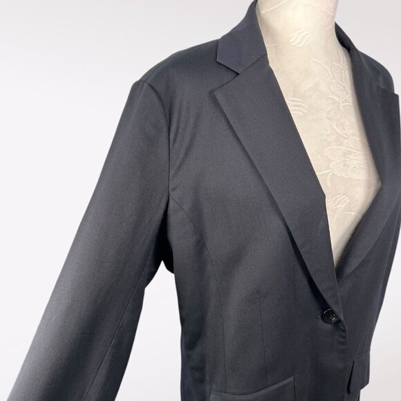 Eddie Bauer Wool Blend Blazer Navy Blue Jacket Size 10 - Picture 6 of 10